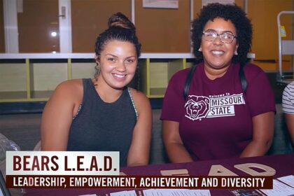 two female university students promote leadership, empowerment, achievement and diversity